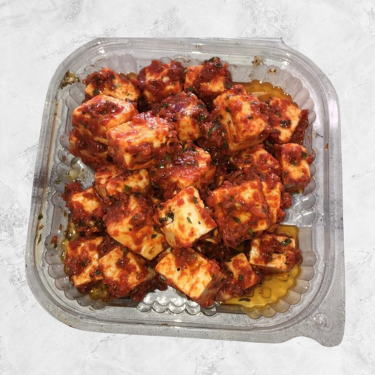 Feta blokjes pittig